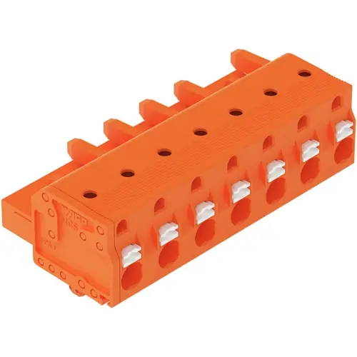 Letzte Chance 1-Leiter-Federleiste, 7-polig, RM 7.62 mm, orange, 2231-707/008-000