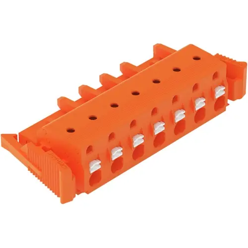 1-Leiter-Federleiste, 7-polig, RM 7.62 mm, orange, 2231-707/037-000 Zertifiziert