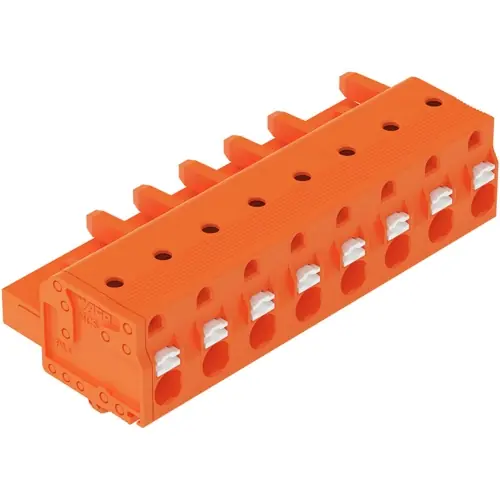 Nur Heute 1-Leiter-Federleiste, 8-polig, RM 7.62 mm, orange, 2231-708/008-000