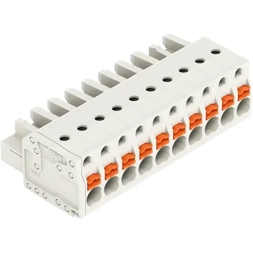 Federleiste, 10-polig, RM 5 mm, lichtgrau, 2721-110/026-000 Sonderaktion