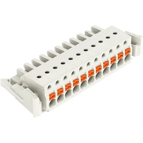 Preiswert Federleiste, 11-polig, RM 5 mm, lichtgrau, 2721-111/037-000