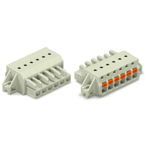 Federleiste, 12-polig, RM 5 mm, lichtgrau, 2721-112/031-000 Preisreduziert