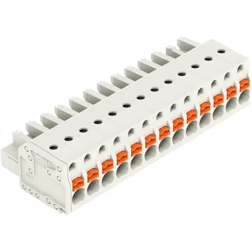 Federleiste, 13-polig, RM 5 mm, lichtgrau, 2721-113/026-000 Neue Ware