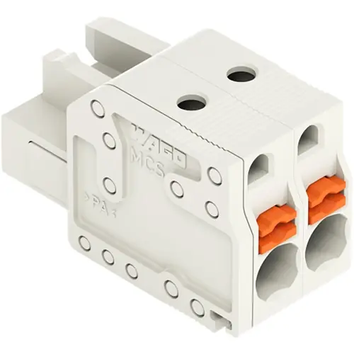 Neue Kollektion Federleiste, 2-polig, RM 5 mm, lichtgrau, 2721-102/026-000