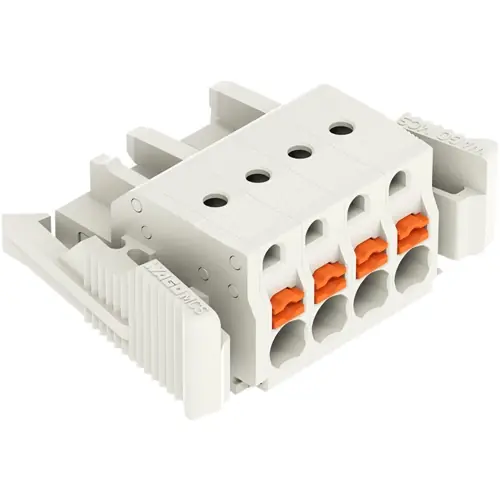 Sale Federleiste, 4-polig, RM 5 mm, lichtgrau, 2721-104/037-000