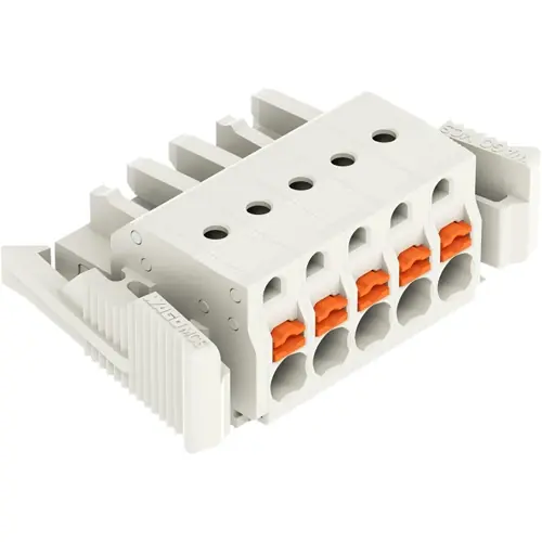 Federleiste, 5-polig, RM 5 mm, lichtgrau, 2721-105/037-000 Preiswert