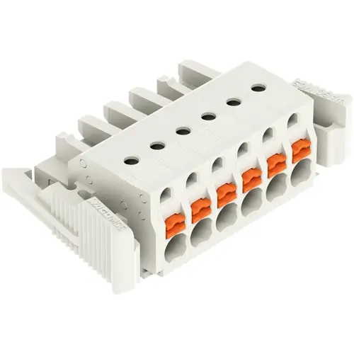 Federleiste, 6-polig, RM 5 mm, lichtgrau, 2721-106/037-000 Expressversand