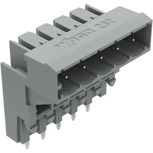 Stiftleiste, 5-polig, RM 5 mm, abgewinkelt, grau, 232-335 Abverkauf