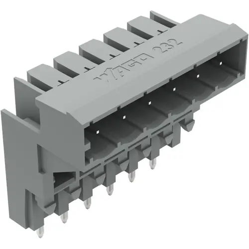 Stiftleiste, 6-polig, RM 5 mm, abgewinkelt, grau, 232-336 Markenprodukt