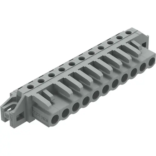 Federleiste, 11-polig, RM 5 mm, abgewinkelt, grau, 232-241/031-000 Markenware