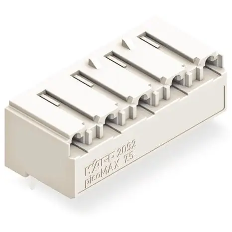 Federleiste, 2-polig, RM 7.5 mm, abgewinkelt, lichtgrau, 2092-3322/200-000 Neu