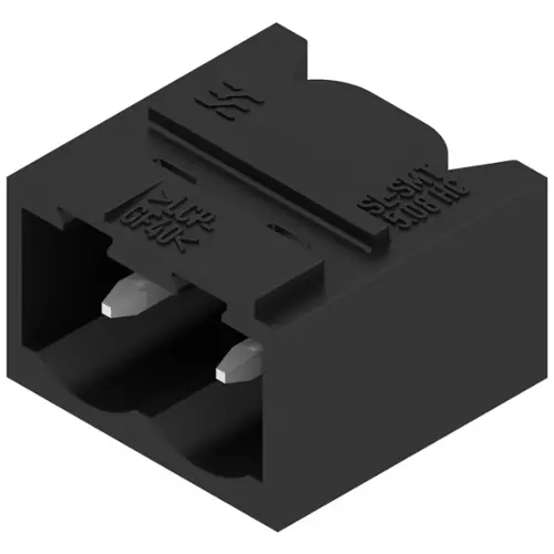 Stiftleiste, 2-polig, RM 5.08 mm, abgewinkelt, schwarz, 1821140000 Markenware