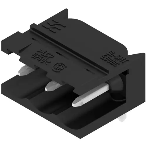 Neue Kollektion Stiftleiste, 3-polig, RM 5 mm, abgewinkelt, schwarz, 1839900000