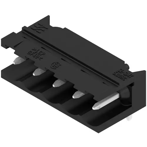 Stiftleiste, 5-polig, RM 5 mm, abgewinkelt, schwarz, 1839920000 Neu