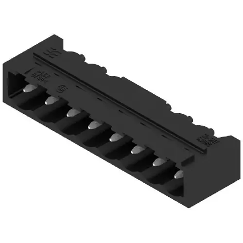 Stiftleiste, 8-polig, RM 5 mm, abgewinkelt, schwarz, 1840180000 Markenware