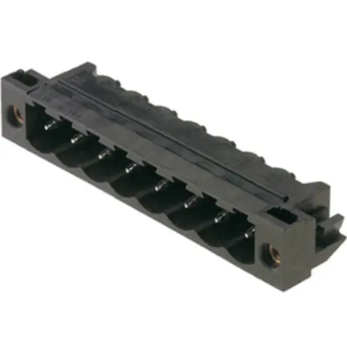 Stiftleiste, 3-polig, RM 5 mm, abgewinkelt, schwarz, 1840360000 Markenware