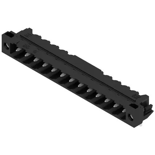 Ausverkauf Stiftleiste, 13-polig, RM 5 mm, abgewinkelt, schwarz, 1840460000