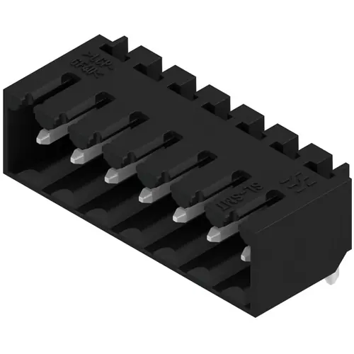 Markenprodukt Stiftleiste, 7-polig, RM 3.5 mm, abgewinkelt, schwarz, 1841680000