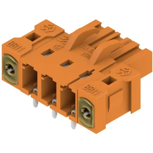 Neue Kollektion Stiftleiste, 3-polig, RM 5.08 mm, abgewinkelt, orange, 1843760000