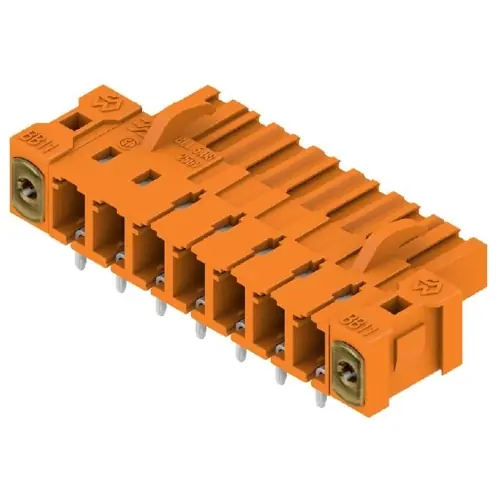 Stiftleiste, 7-polig, RM 5.08 mm, abgewinkelt, orange, 1843800000 Abverkauf