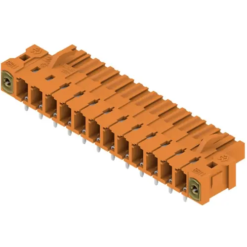 Billig Stiftleiste, 13-polig, RM 5.08 mm, abgewinkelt, orange, 1843860000