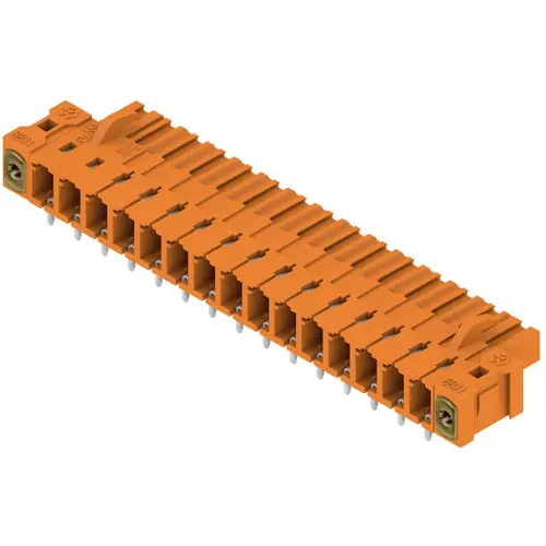 Schneller Versand Stiftleiste, 15-polig, RM 5.08 mm, abgewinkelt, orange, 1843880000