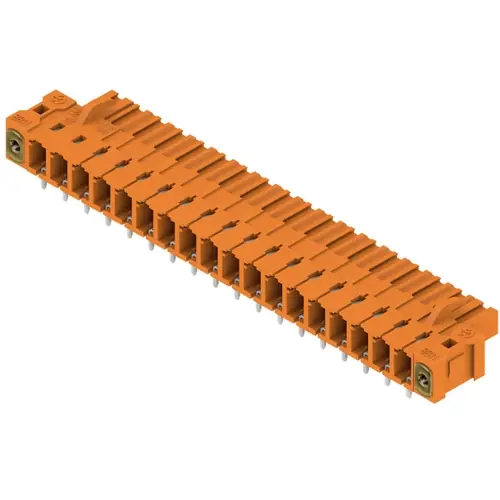 Neu Stiftleiste, 18-polig, RM 5.08 mm, abgewinkelt, orange, 1843910000