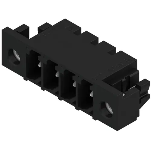 Stiftleiste, 4-polig, RM 3.81 mm, abgewinkelt, schwarz, 1862590000 Neue Ware