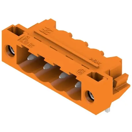 Preisknaller Stiftleiste, 4-polig, RM 5.08 mm, abgewinkelt, orange, 1149440000