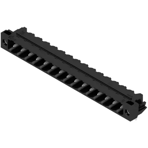 Preisreduziert Stiftleiste, 15-polig, RM 5.08 mm, abgewinkelt, schwarz, 1150490000