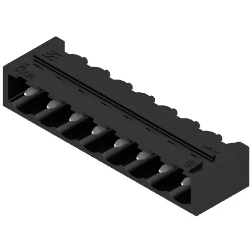 Stiftleiste, 8-polig, RM 5.08 mm, abgewinkelt, schwarz, 1155390000 Highlight
