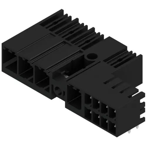 Stiftleiste, 4-polig, RM 7.62 mm, abgewinkelt, schwarz, 1156900000 Echt