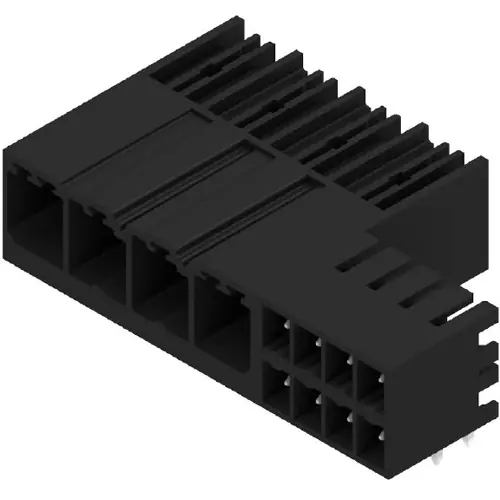 Stiftleiste, 4-polig, RM 7.62 mm, abgewinkelt, schwarz, 1157380000 Neue Ware