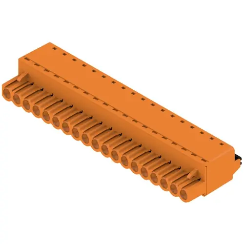 Buchsenleiste, 19-polig, RM 5 mm, gerade, orange, 1211760000 Geprüft
