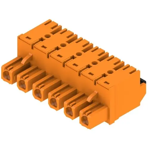 Buchsenleiste, 6-polig, RM 7.62 mm, gerade, orange, 1230180000 Markenware