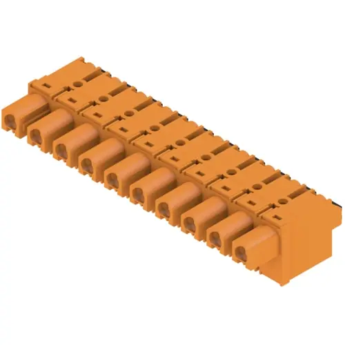 Buchsenleiste, 10-polig, RM 7.62 mm, gerade, orange, 1230230000 Versand Am Gleichen Tag