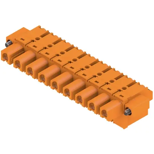 Buchsenleiste, 9-polig, RM 7.62 mm, gerade, orange, 1230290000 Highlight