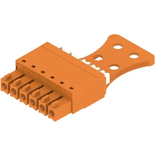 Geprüft Buchsenleiste, 6-polig, RM 3.81 mm, gerade, orange, 1235800000