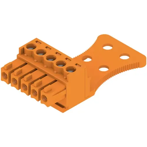 Buchsenleiste, 5-polig, RM 3.81 mm, gerade, orange, 1236270000 Neu