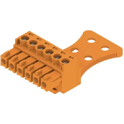 Buchsenleiste, 6-polig, RM 3.81 mm, gerade, orange, 1236280000 Finale Aktion