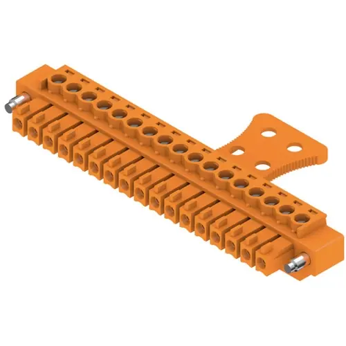 Schneller Versand Buchsenleiste, 17-polig, RM 3.81 mm, gerade, orange, 1236700000