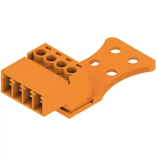 Gratis Versand Stiftleiste, 4-polig, RM 3.81 mm, gerade, orange, 1237000000