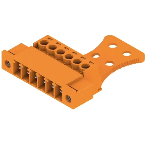 Schnäppchen Stiftleiste, 6-polig, RM 3.81 mm, gerade, orange, 1237140000