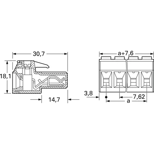 Buchsenleiste, 8-polig, RM 7.62 mm, abgewinkelt, grün, 1804962 Zertifiziert