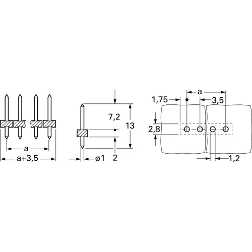 Stiftleiste, 15-polig, RM 3.5 mm, gerade, schwarz, 1945229 Sale