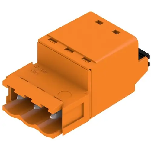 Neu Im Sortiment Stiftleiste, 3-polig, RM 5.08 mm, gerade, orange, 1335450000