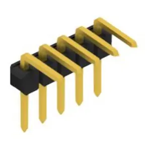 Neue Ware Stiftleiste, 5-polig, RM 2.54 mm, abgewinkelt, schwarz, 10056075