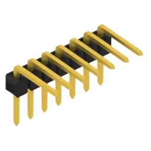 Stiftleiste, 7-polig, RM 2.54 mm, abgewinkelt, schwarz, 10080315 Sonderaktion