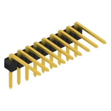 Stiftleiste, 9-polig, RM 2.54 mm, abgewinkelt, schwarz, 10056176 Geprüft