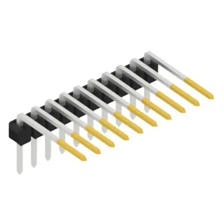 Stiftleiste, 10-polig, RM 2.54 mm, abgewinkelt, schwarz, SL313110S Neue Ware